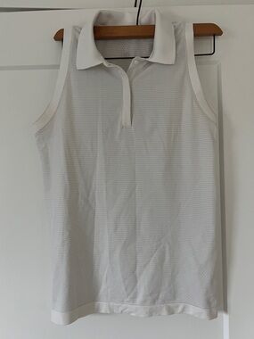 lululemon athletica Sleeveless Polo Tank Top in White